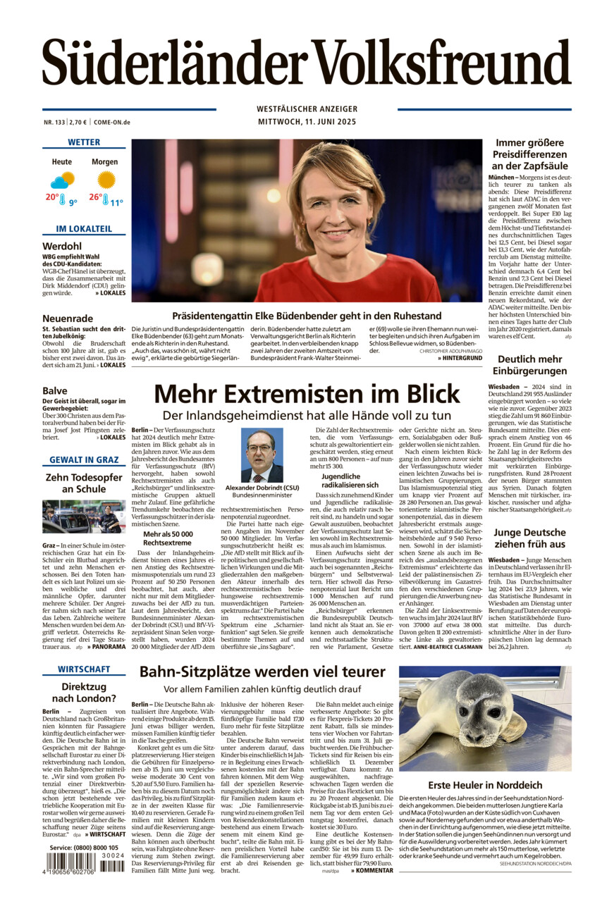 Süderländer Volksfreund vom Mittwoch, 11.06.2025
