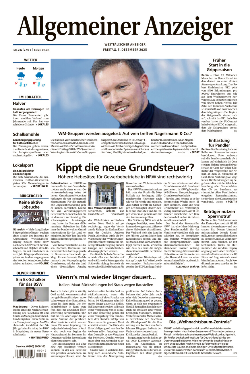 Allgemeiner Anzeiger vom Freitag, 05.12.2025