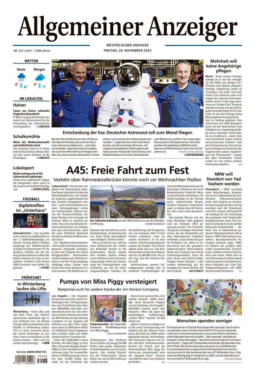 Allgemeiner Anzeiger vom Freitag, 28.11.2025