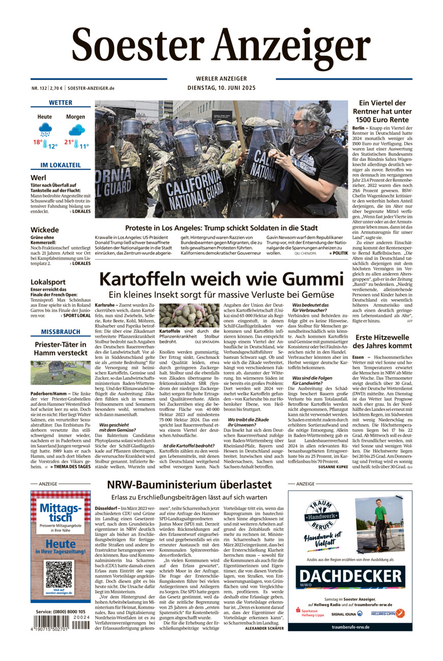 Soester Anzeiger Werl vom Dienstag, 10.06.2025