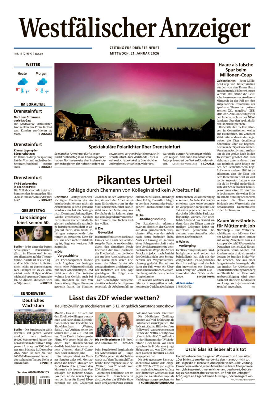 Westfälischer Anzeiger Drensteinfurt vom Mittwoch, 21.01.2026