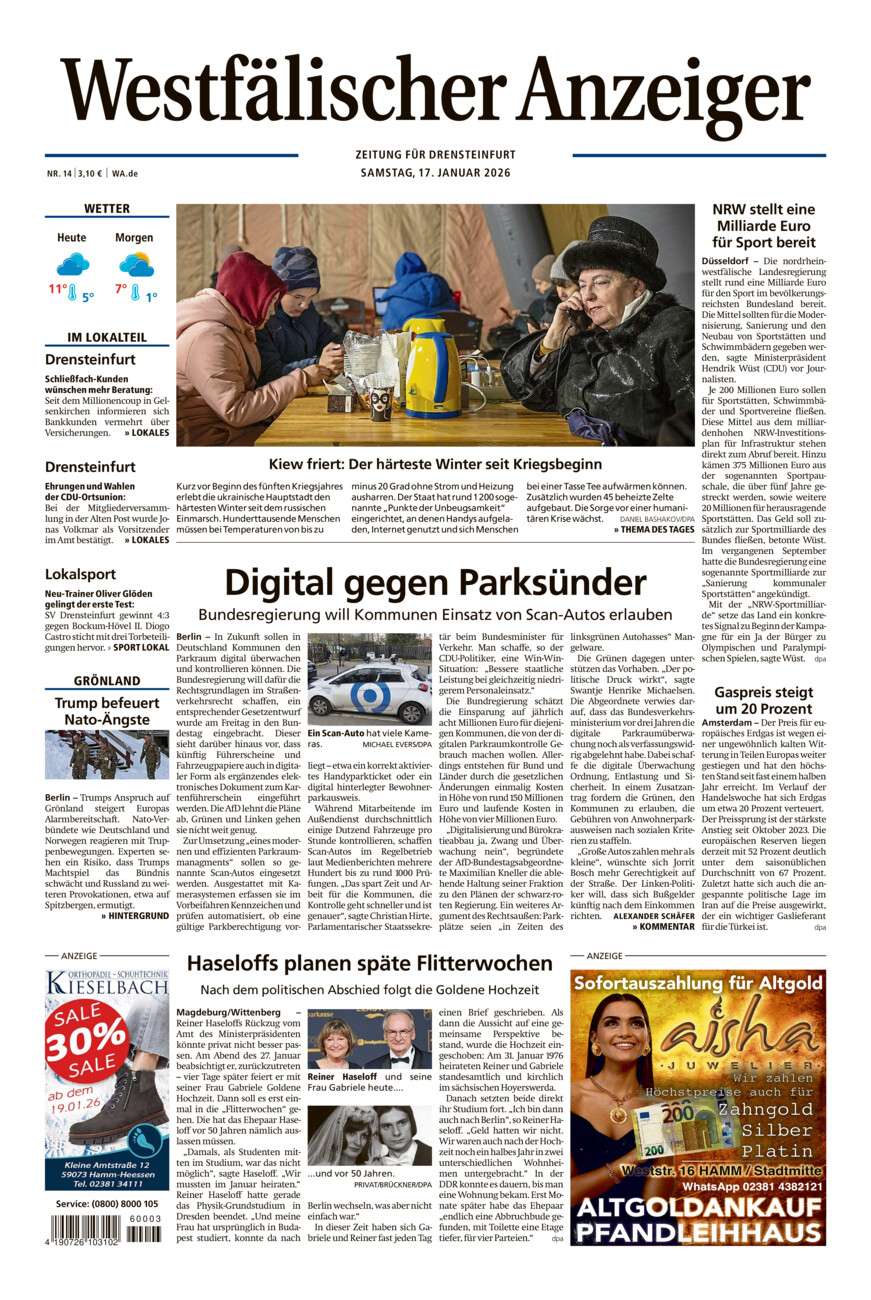 Westfälischer Anzeiger Drensteinfurt vom Samstag, 17.01.2026