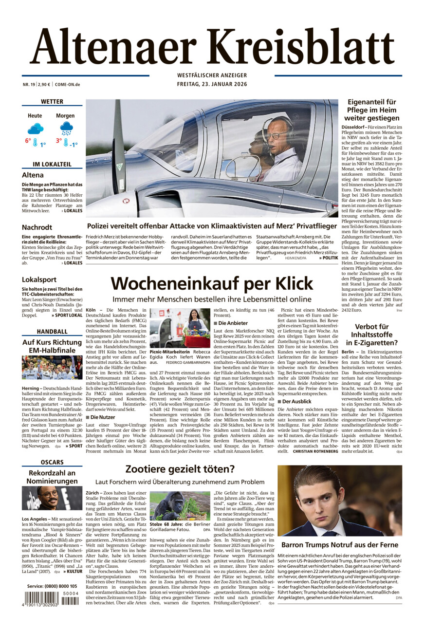 Altenaer Kreisblatt vom Freitag, 23.01.2026
