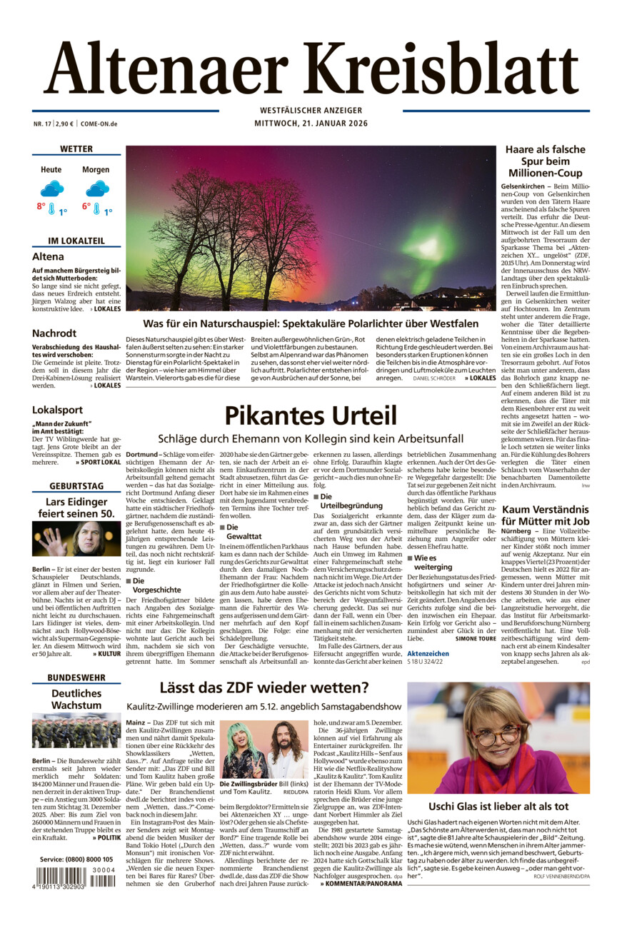 Altenaer Kreisblatt vom Mittwoch, 21.01.2026