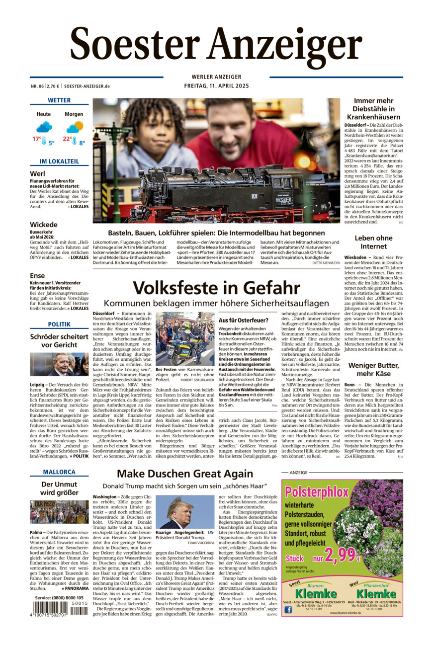 Soester Anzeiger Werl vom Freitag, 11.04.2025