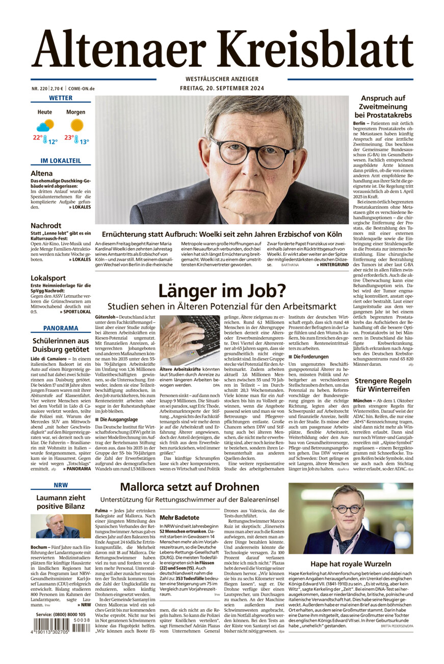 Altenaer Kreisblatt vom Freitag, 20.09.2024