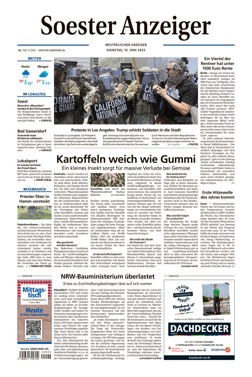 Soester Anzeiger vom Dienstag, 10.06.2025