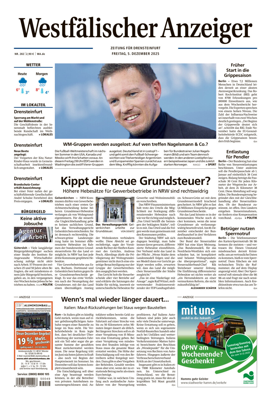Westfälischer Anzeiger Drensteinfurt vom Freitag, 05.12.2025