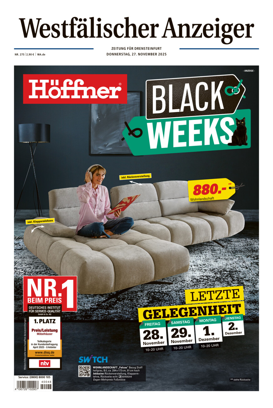 Westfälischer Anzeiger Drensteinfurt vom Donnerstag, 27.11.2025