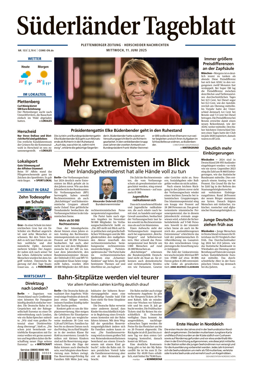 Süderländer Tageblatt vom Mittwoch, 11.06.2025