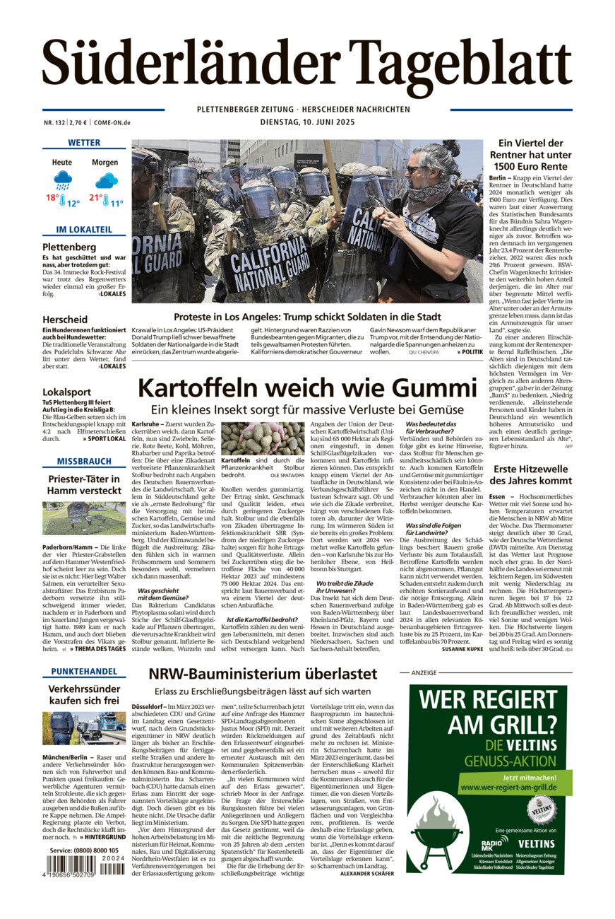 Süderländer Tageblatt vom Dienstag, 10.06.2025