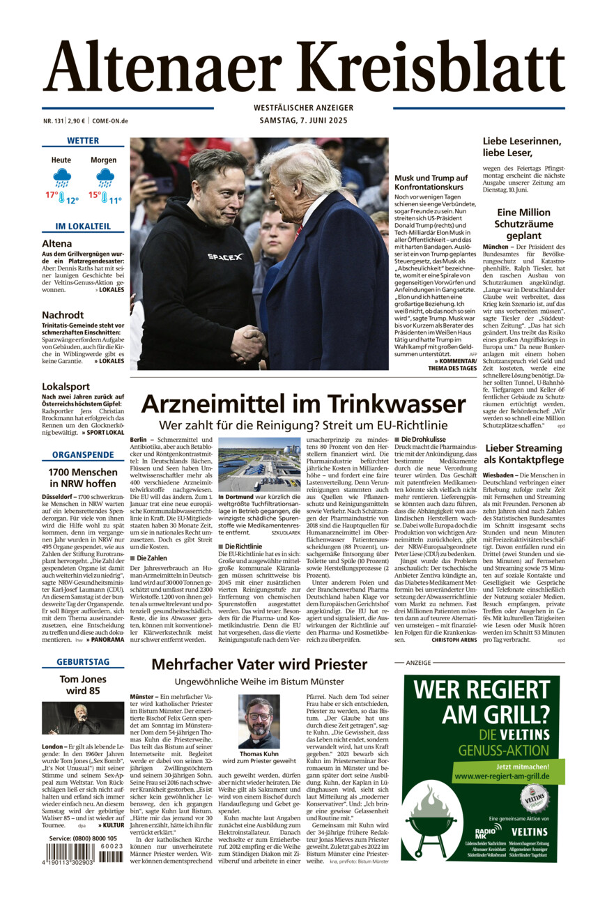 Altenaer Kreisblatt vom Samstag, 07.06.2025