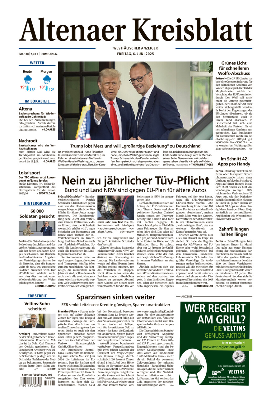 Altenaer Kreisblatt vom Freitag, 06.06.2025