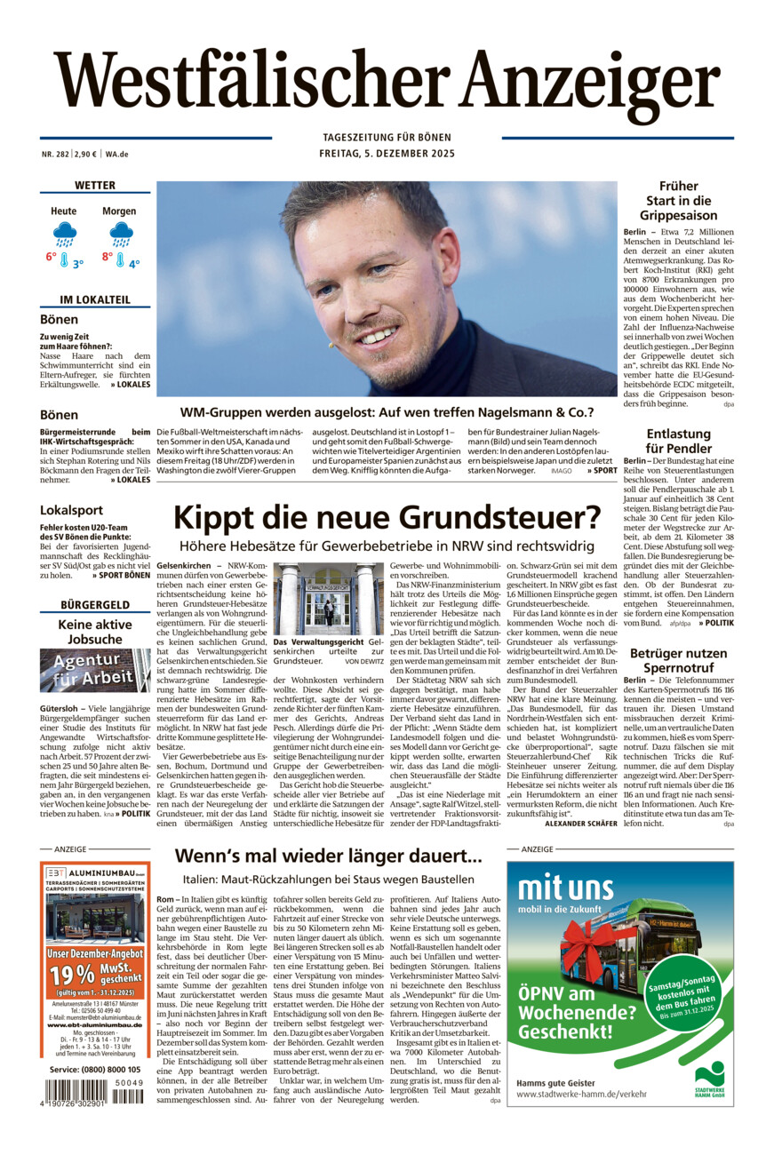 Westfälischer Anzeiger Bönen vom Freitag, 05.12.2025