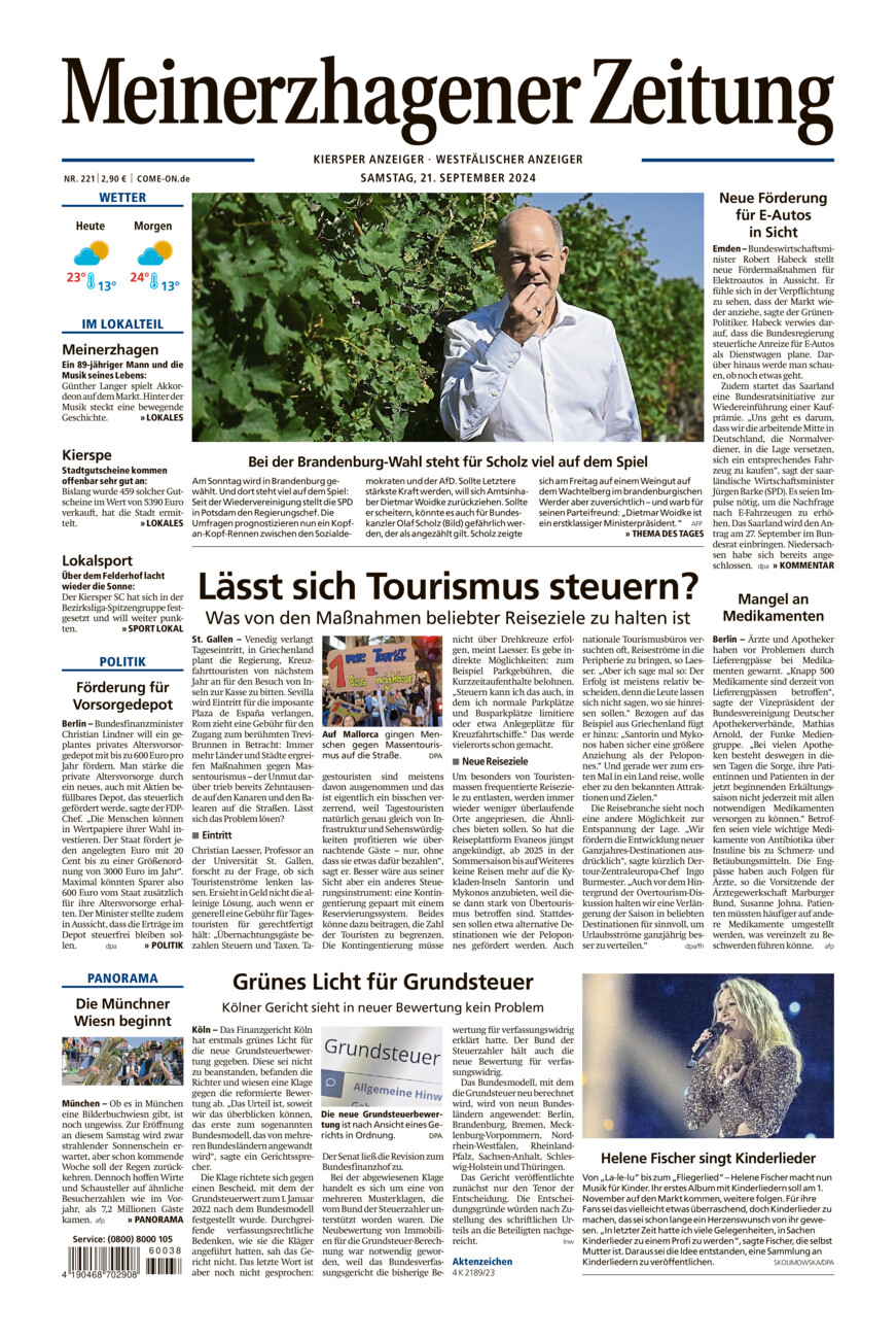 Meinerzhagener Zeitung vom Samstag, 21.09.2024