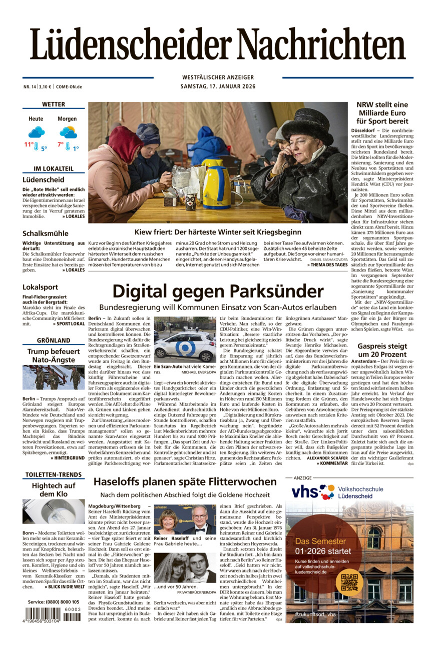 Lüdenscheider Nachrichten vom Samstag, 17.01.2026