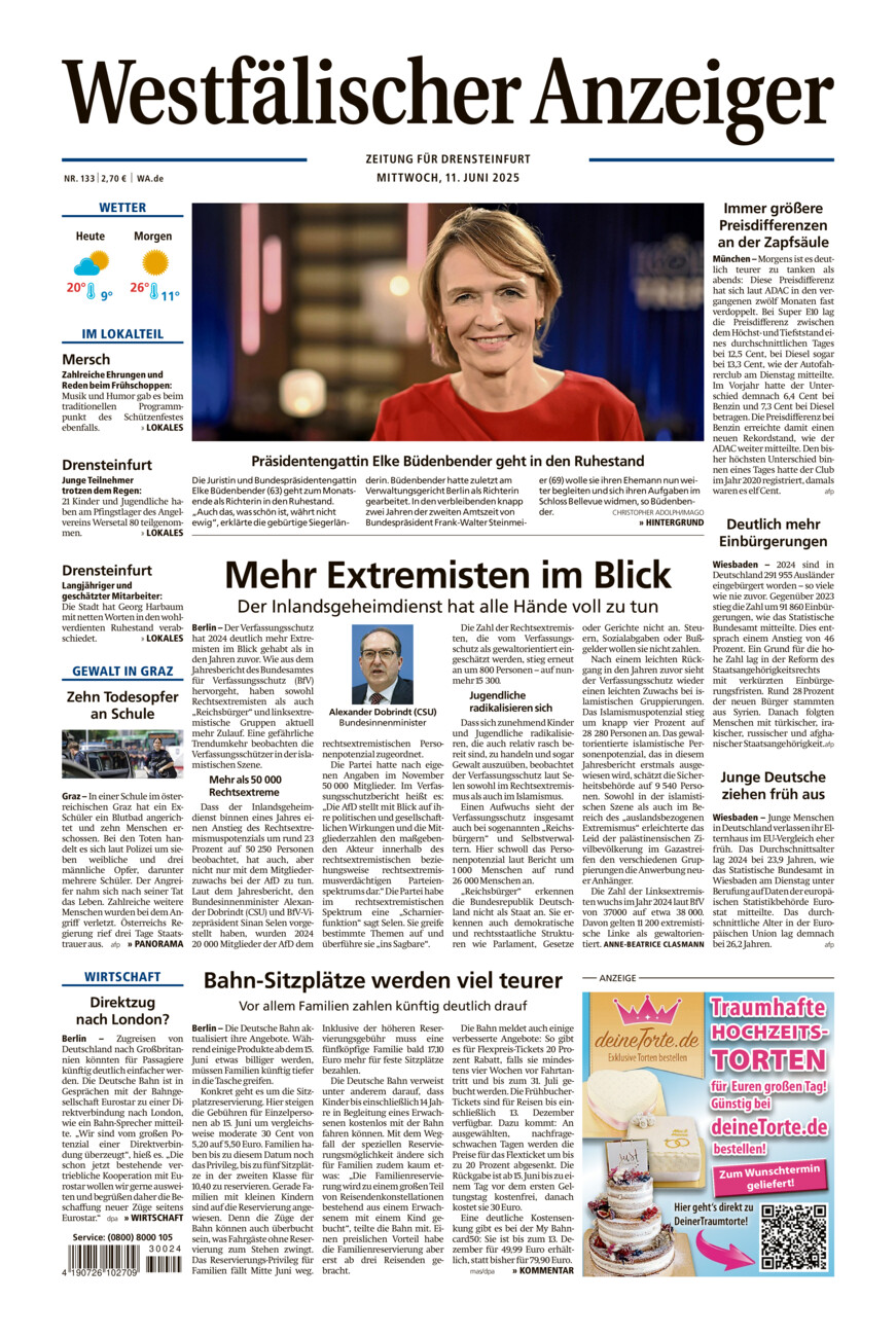 Westfälischer Anzeiger Drensteinfurt vom Mittwoch, 11.06.2025