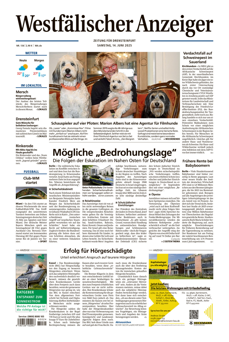 Westfälischer Anzeiger Drensteinfurt vom Samstag, 14.06.2025